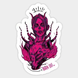 Burn Out Neon Sticker